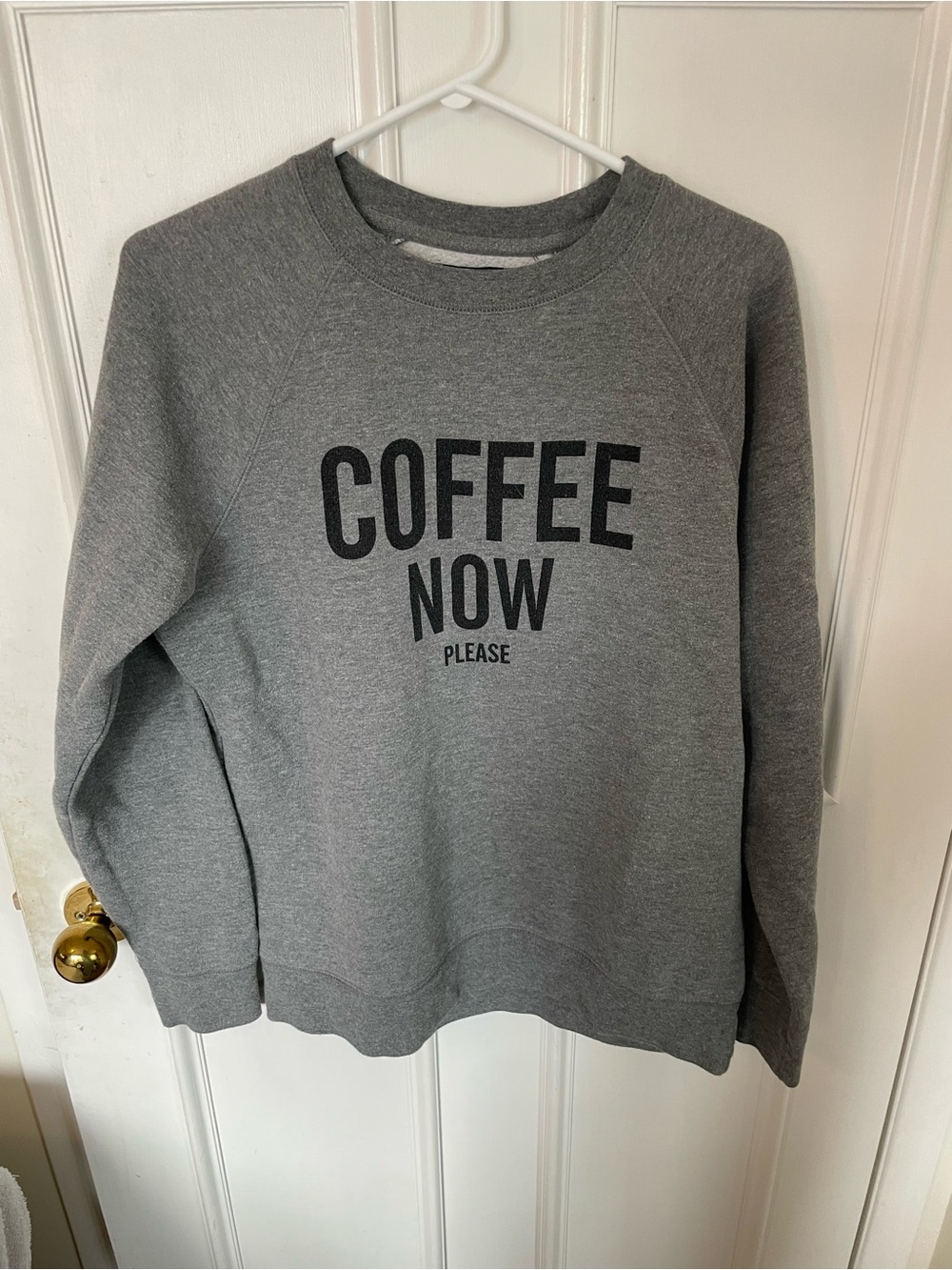 Super Cute “Coffee Now” Brunette the Label Blonde Sweatshirt (M/L)